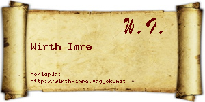 Wirth Imre névjegykártya
