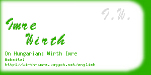imre wirth business card